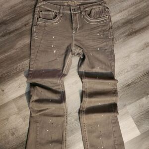 Ninth Hall Signal Stacked Flare Jeans Distressed Size 34